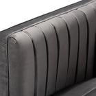 Baxton Studio Aveline Glam and Luxe Grey Velvet Fabric Upholstered Brushed Gold Finished Armchair