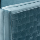 Baxton Studio Seraphin Glam and Luxe Light Blue Velvet Fabric Upholstered Gold Finished Armchair