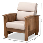 Baxton Studio Charlotte Modern Classic Mission Style Taupe Fabric Upholstered Walnut Brown Finished Wood 1-Seater Lounge Chair