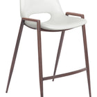 Zuo Desi Counter Stool (Set of 2) White & Walnut