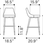 Zuo Piccolo Barstool Pink