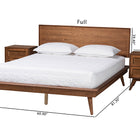 Baxton Studio Melora Mid-Century Modern Walnut Brown Finished Wood and Rattan King Size 3-Piece Bedroom Set
