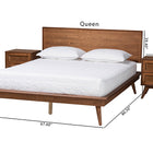 Baxton Studio Melora Mid-Century Modern Walnut Brown Finished Wood and Rattan Full Size 3-Piece Bedroom Set