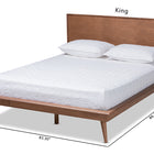 Baxton Studio Karine Mid-Century Modern Walnut Brown Finished Wood Queen Size Platform Bed