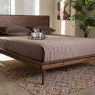 Baxton Studio Karine Mid-Century Modern Walnut Brown Finished Wood Queen Size Platform Bed