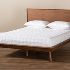 Baxton Studio Karine Mid-Century Modern Walnut Brown Finished Wood Queen Size Platform Bed