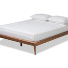 Baxton Studio Karine Mid-Century Modern Walnut Brown Finished Wood King Size Platform Bed Frame