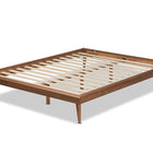 Baxton Studio Karine Mid-Century Modern Walnut Brown Finished Wood King Size Platform Bed Frame