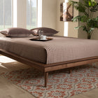 Baxton Studio Karine Mid-Century Modern Walnut Brown Finished Wood King Size Platform Bed Frame