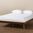 Baxton Studio Karine Mid-Century Modern Walnut Brown Finished Wood King Size Platform Bed Frame