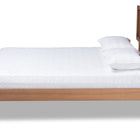 Baxton Studio Marieke Vintage French Inspired Ash Wanut Finished Wood and Synthetic Rattan Full Size Platform Bed
