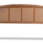 Baxton Studio Marieke Mid-Century Modern Ash Wanut Finished Wood and Synthetic Rattan Full Size Headboard