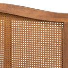 Baxton Studio Marieke Mid-Century Modern Ash Wanut Finished Wood and Synthetic Rattan Full Size Headboard