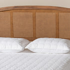Baxton Studio Marieke Mid-Century Modern Ash Wanut Finished Wood and Synthetic Rattan Full Size Headboard