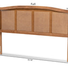 Baxton Studio Marieke Mid-Century Modern Ash Wanut Finished Wood and Synthetic Rattan Full Size Headboard