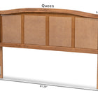 Baxton Studio Marieke Mid-Century Modern Ash Wanut Finished Wood and Synthetic Rattan Full Size Headboard