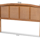 Baxton Studio Marieke Mid-Century Modern Ash Wanut Finished Wood and Synthetic Rattan Full Size Headboard