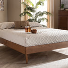 Baxton Studio Rina Mid-Century Modern Ash Wanut Finished Full Size Wood Bed Frame