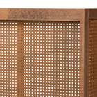 Baxton Studio Rina Mid-Century Modern Ash Wanut Finished Wood and Synthetic Rattan King Size Wrap-Around Headboard