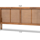 Baxton Studio Rina Mid-Century Modern Ash Wanut Finished Wood and Synthetic Rattan King Size Wrap-Around Headboard