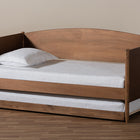 Baxton Studio Veles Mid-Century Modern Ash Wanut Finished Wood Daybed with Trundle