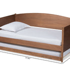 Baxton Studio Veles Mid-Century Modern Ash Wanut Finished Wood Daybed with Trundle