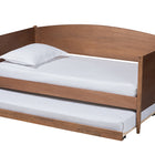Baxton Studio Veles Mid-Century Modern Ash Wanut Finished Wood Daybed with Trundle