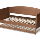 Baxton Studio Veles Mid-Century Modern Ash Wanut Finished Wood Daybed with Trundle