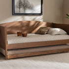 Baxton Studio Veles Mid-Century Modern Ash Wanut Finished Wood Daybed with Trundle