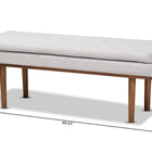 Baxton Studio Arne Mid-Century Modern Greyish Beige Fabric Upholstered Walnut Finished Bench