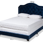 Baxton Studio Samantha Modern and Contemporary Navy Blue Velvet Fabric Upholstered Queen Size Button Tufted Bed