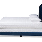 Baxton Studio Samantha Modern and Contemporary Navy Blue Velvet Fabric Upholstered Queen Size Button Tufted Bed