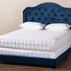 Baxton Studio Samantha Modern and Contemporary Navy Blue Velvet Fabric Upholstered Queen Size Button Tufted Bed