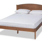 Baxton Studio Leanora Mid-Century Modern Ash Wanut Finished Queen Size Wood Platform Bed