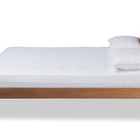 Baxton Studio Leanora Mid-Century Modern Ash Wanut Finished Queen Size Wood Platform Bed