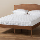 Baxton Studio Leanora Mid-Century Modern Ash Wanut Finished Queen Size Wood Platform Bed