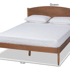 Baxton Studio Leanora Mid-Century Modern Ash Wanut Finished Queen Size Wood Platform Bed