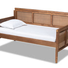 Baxton Studio Toveli Vintage French Inspired Ash Wanut Finished Wood and Synthetic Rattan Daybed