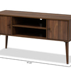 Baxton Studio Alard Mid-Century Modern Walnut Brown Finished 2-Door Wood TV Stand