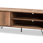 Baxton Studio Iver Modern and Contemporary Rustic Oak Finished 1-Door Wood TV Stand