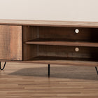 Baxton Studio Iver Modern and Contemporary Rustic Oak Finished 1-Door Wood TV Stand