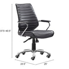 Zuo Enterprise Low Back Office Chair Black