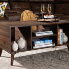 Baxton Studio Linas Mid-Century Modern Walnut Finished Coffee Table 