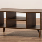 Baxton Studio Linas Mid-Century Modern Walnut Finished Coffee Table