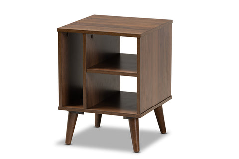 Baxton Studio Sami Mid-Century Modern Walnut Finished Wood End Table