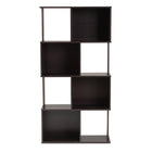 Baxton Studio Riva Modern and Contemporary Dark Brown Finished Geometric Wood Bookshelf