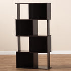 Baxton Studio Riva Modern and Contemporary Dark Brown Finished Geometric Wood Bookshelf
