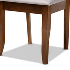 Baxton Studio Adara Modern and Contemporary Grey Fabric Upholstered and Walnut Brown Finished Wood 5-Piece Dining Set