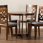 Baxton Studio Dayna Modern and Contemporary Grey Fabric Upholstered and Walnut Brown Finished Wood 5-Piece Dining Set