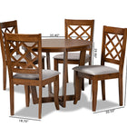 Baxton Studio Dayna Modern and Contemporary Grey Fabric Upholstered and Walnut Brown Finished Wood 5-Piece Dining Set